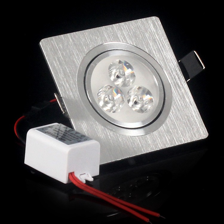 100X 3*1W 3*2W Recessed led ceiling light AC85-265V LED Down Light Square Support Dimmer Cold/Warm white