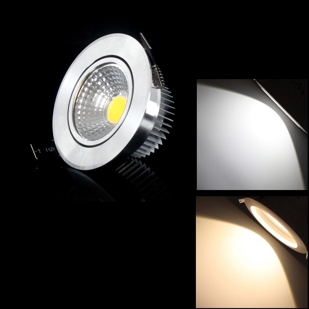 100pcs Led Ceiling Downlight COB Led lamp 3W 6W Warm/Cold White Recessed Spot Kitchen Indoor Lighting