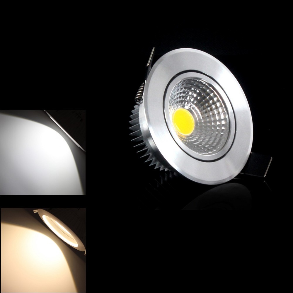 100pcs Led Ceiling Spot Light COB 3W 6W Led Down Light Recessed Lamp AC85-265V 110V 220V for Indoor Lighting