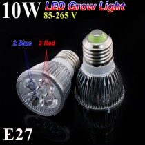 10w LED GROW LIGHT E27 GU10 3red 2Blue LED Grow Lamps for flowering plant and hydroponics system AC85-265V