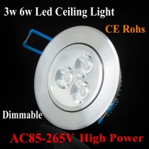 1pcs Recessed led ceiling lamps 3w 6w support dimmer Cool/85~265V LED downlight lantern indoor Lamp