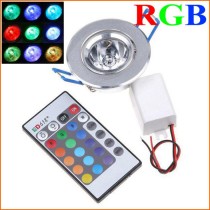 5PCS High Brightness 3W 1-LED RGB led Downlight Ceilinglight downLamp Spot light Remote Control ceiling lamp Lighting