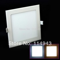 10pcs/lot Square 3w 4w 6w 9w 12w 15w 18w Downlight Super Thin LED Panel Light White/Warm white light Free shipping