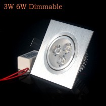 10pcs Drop Ship Dimmable 3W 6W 110V 220V Downlight Warm/Cold White Light Square LED Ceiling Cabinet Spot Recessed Down Lamp