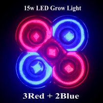 5pcs/lot Free Shipping Great Brightness Red/Blue 3:2 High Power LED Grow Light 15W E27 Base led lamp Good for Plant Growth