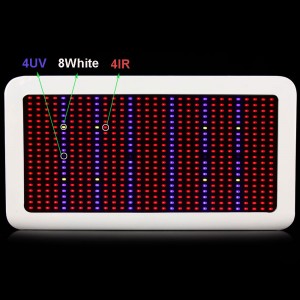 1pcs 600W Grow Light Full Spectrum 600Leds Panel Lamp 380-840nm with UV IR WHITE Led Grow Lights for Indoor Plant Bloom