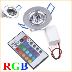 5pcs Free Shipping RGB Ceiling Led Recessed light Spotlight AC85~265V CE & RoHS Multi Colors Changing with Remote